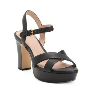 COLE HAAN Black Leather Riannon Platform Sandals